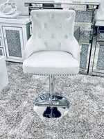 Load image into Gallery viewer, Plush-BS-24 Silver Fabric Bar Stool