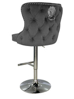 Load image into Gallery viewer, Plush-BS-27 Grey Velvet Bar Stool