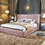 Load image into Gallery viewer, Champagne Sleep Wingback Bed