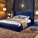 Load image into Gallery viewer, Champagne Sleep Wingback Bed
