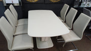 Lazaro white Dining Table with 6 Chairs