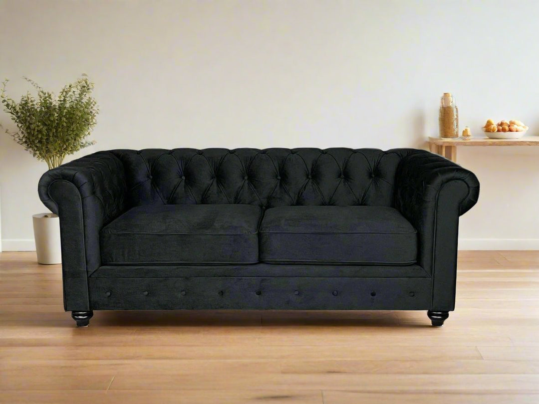 Chesterfield 3 + 2 Fabric Black