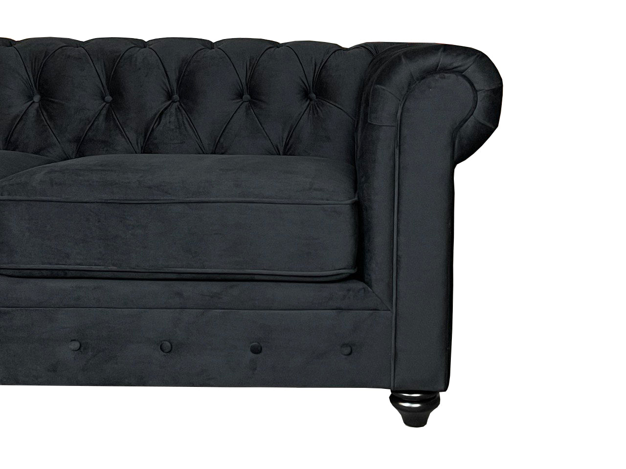 Chesterfield 3 + 2 Fabric Black