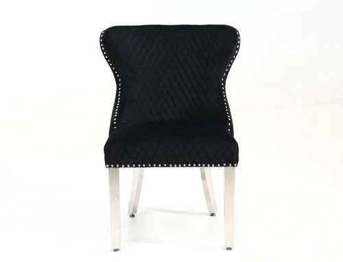 Plush-DC-27 Black Velvet Dining Chair