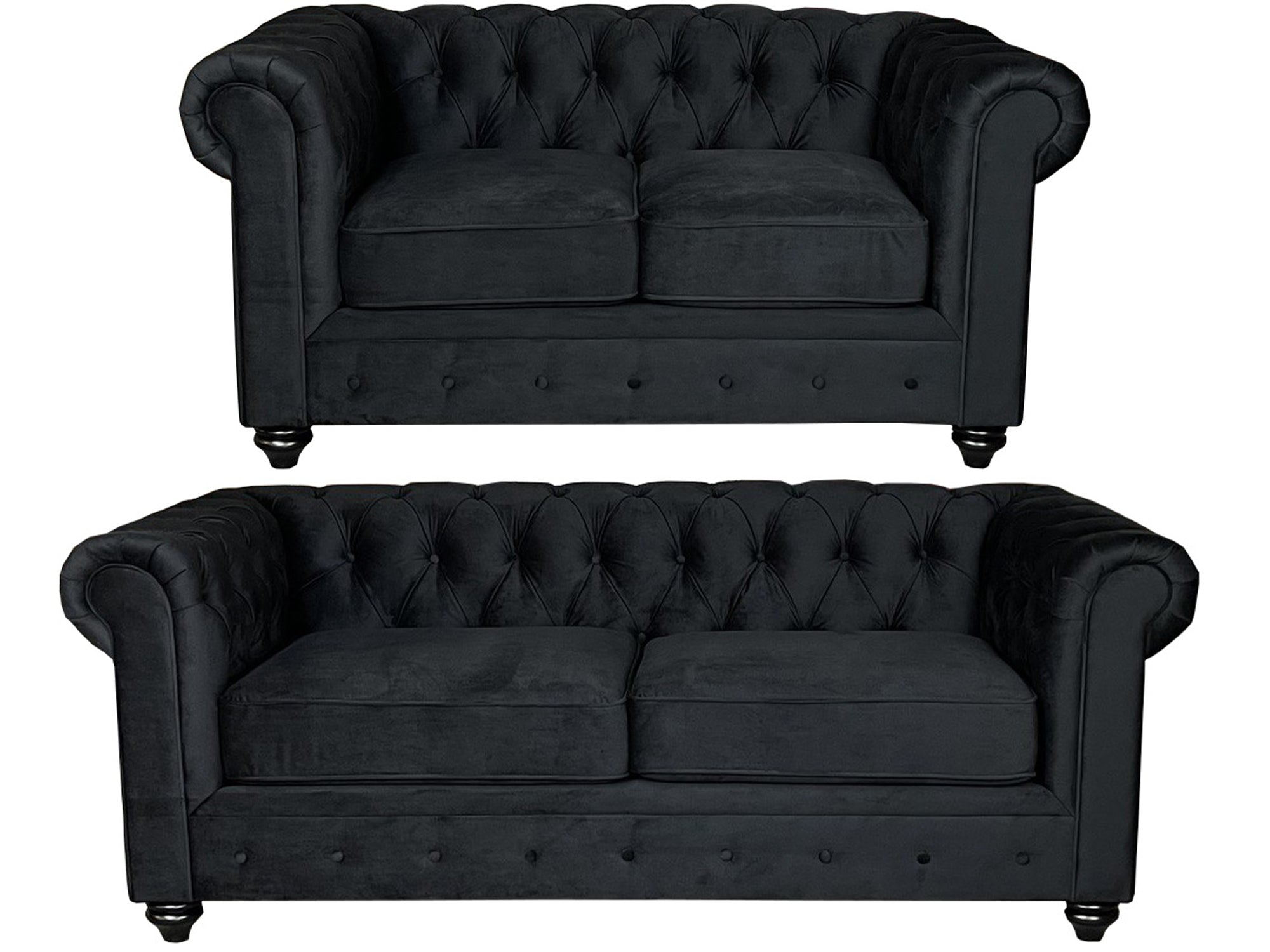 Chesterfield 3 + 2 Fabric Black