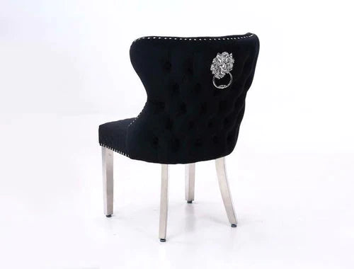 Plush-DC-27 Black Velvet Dining Chair