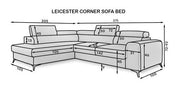 Laurence Corner Sofa Bed Plush Velvet Left Hand - Grey