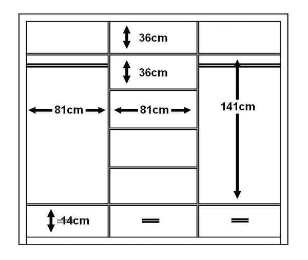 Plush-WA-23 Sliding Door Wardrobe 250cm