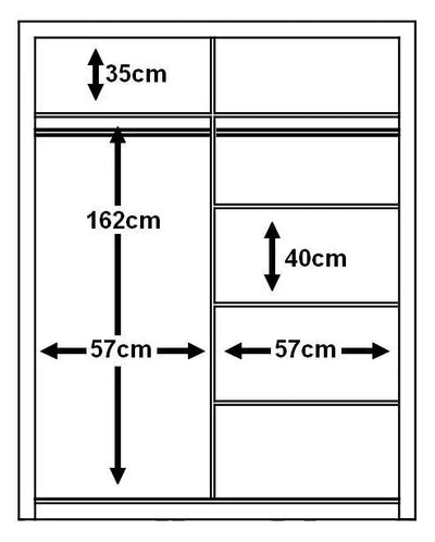 Plush-WA-19 Sliding Door Wardrobe 120cm