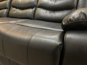 Roma 3 + 2 Recliner Leather Aire Sofa Black