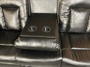 PARIS 3+2 RECLINER LEATHER AIRE SOFA – BLACK