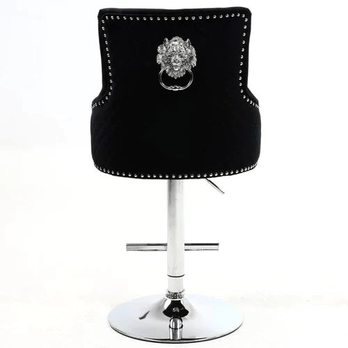 Plush-BS-24 Black Fabric Bar Stool