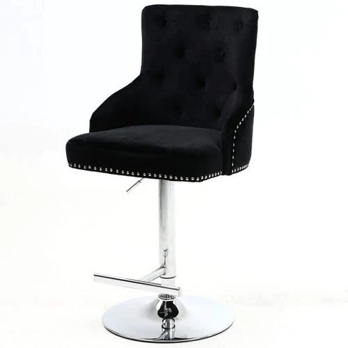 Plush-BS-24 Black Fabric Bar Stool