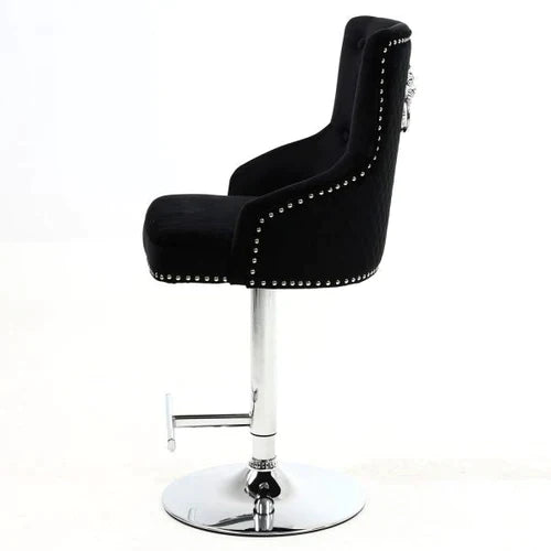 Plush-BS-24 Black Fabric Bar Stool