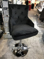 Load image into Gallery viewer, Plush-BS-24 Black Fabric Bar Stool
