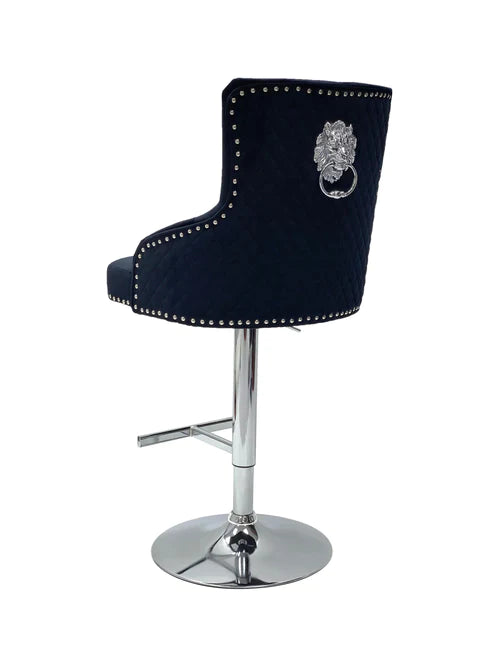 Plush-BS-24 Black Fabric Bar Stool