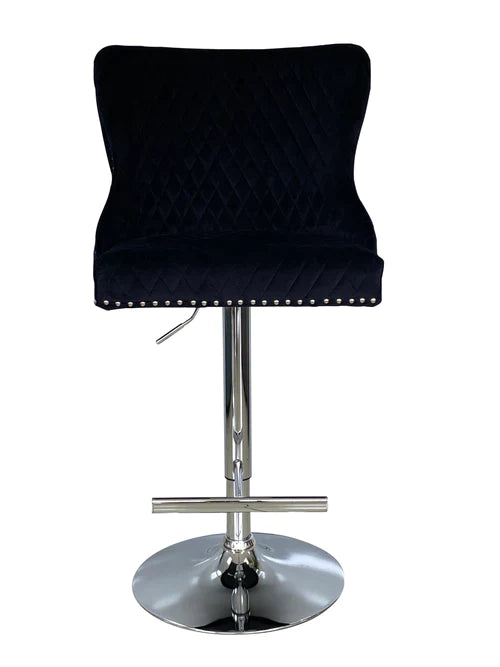 Plush-BS-27 Black Velvet Bar Stool