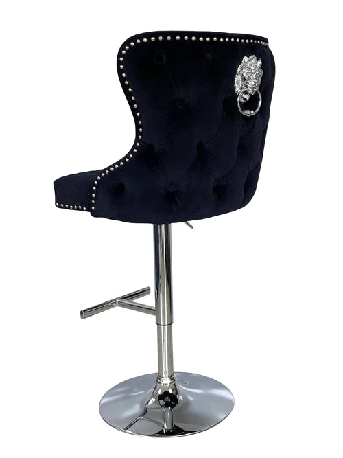 Plush-BS-27 Black Velvet Bar Stool