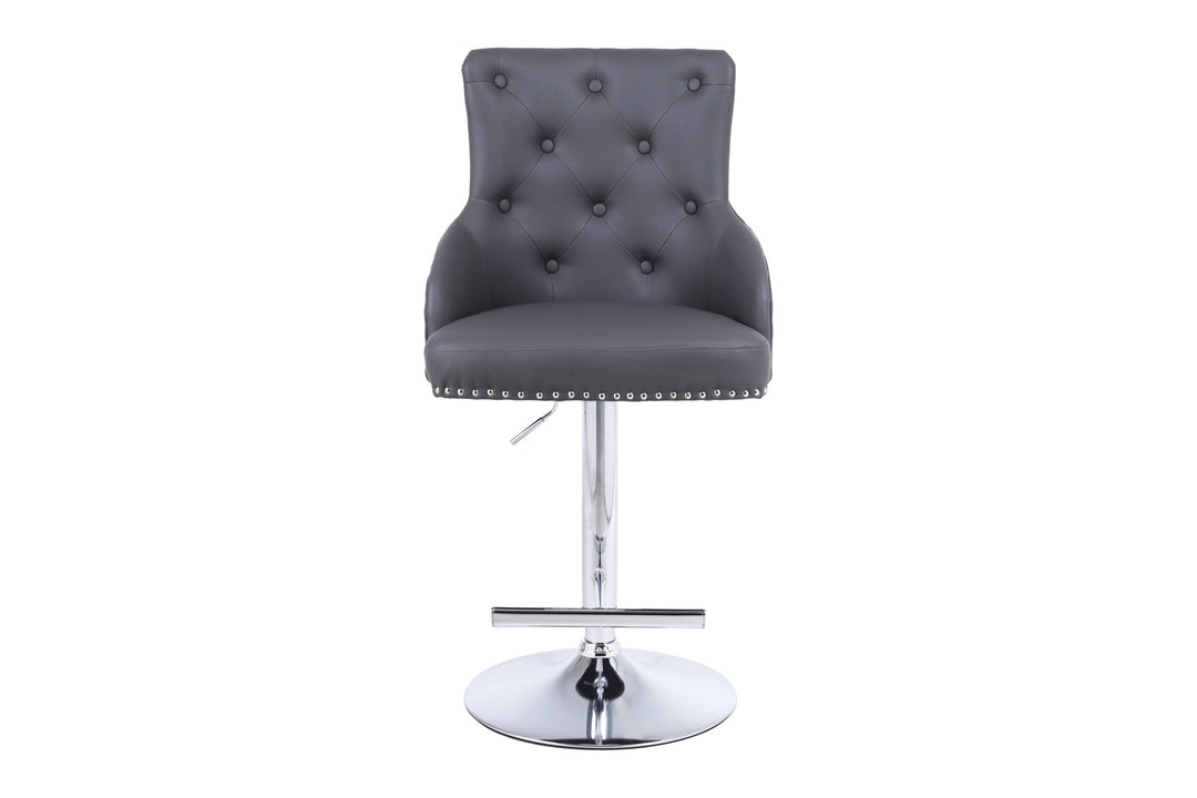 Plush-BS-24 Hudson Grey PU Bar Stool