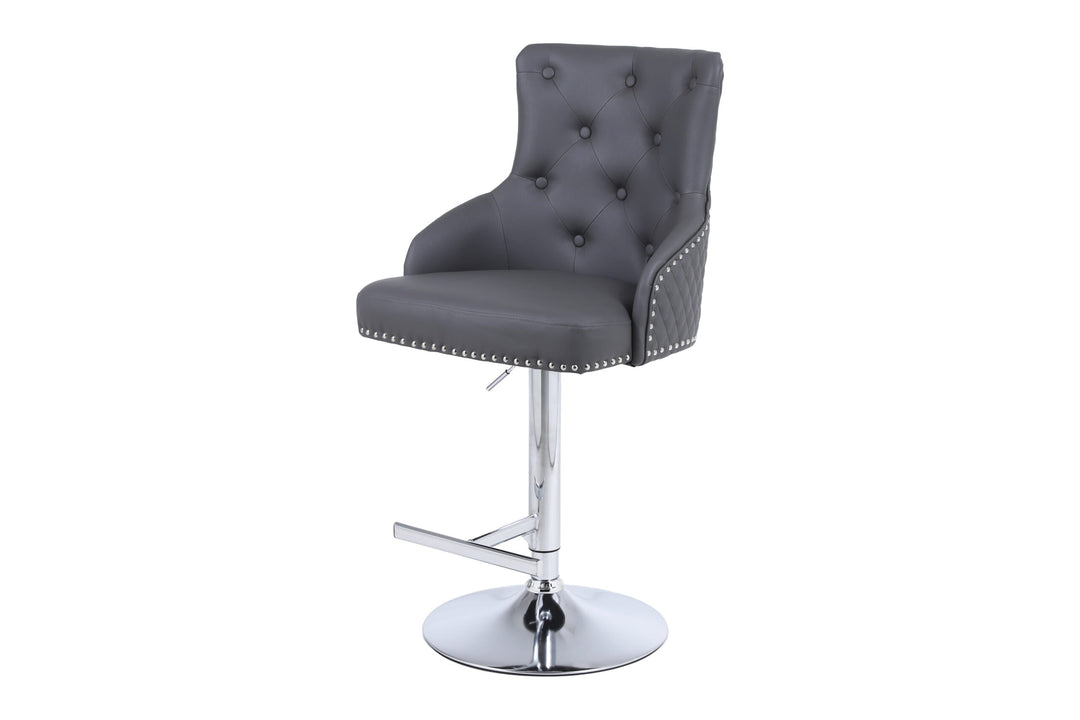 Plush-BS-24 Hudson Grey PU Bar Stool