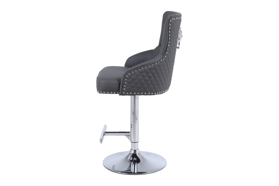 Plush-BS-24 Hudson Grey PU Bar Stool