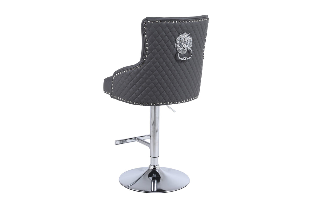 Plush-BS-24 Hudson Grey PU Bar Stool