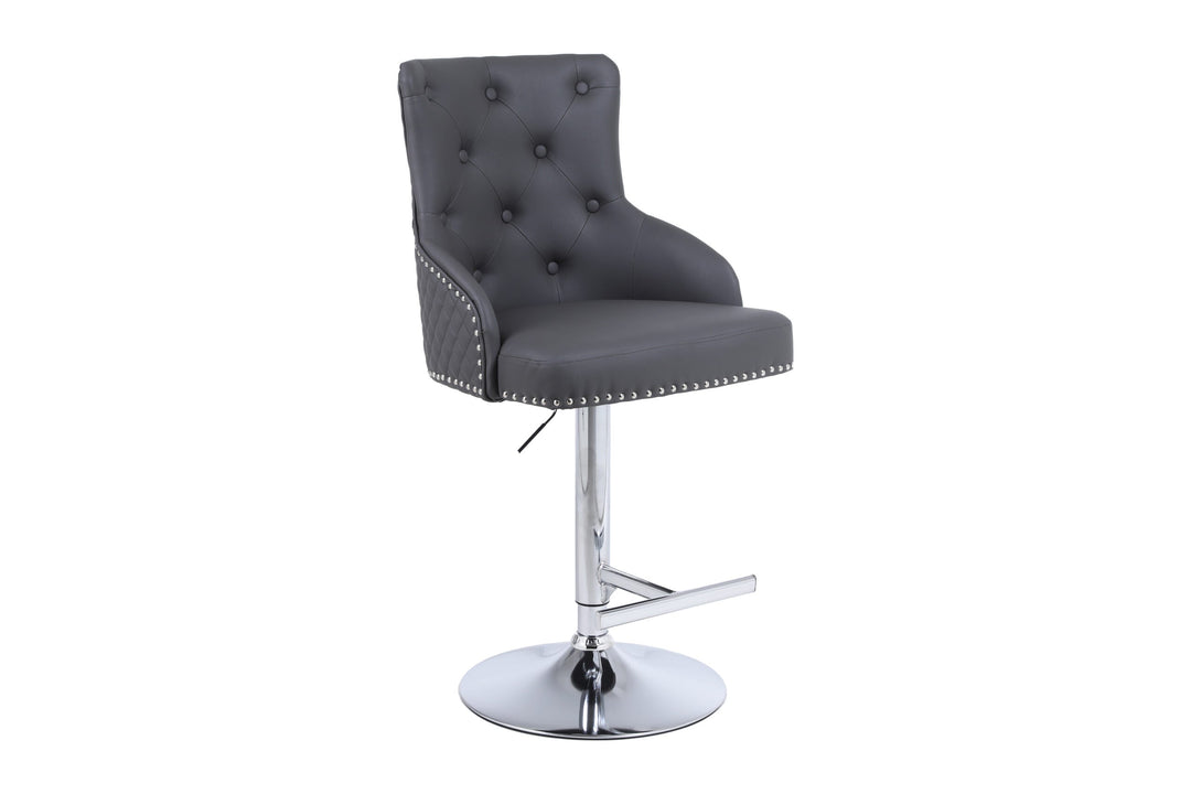 Plush-BS-24 Hudson Grey PU Bar Stool