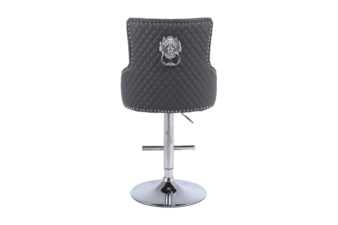 Plush-BS-24 Hudson Grey PU Bar Stool