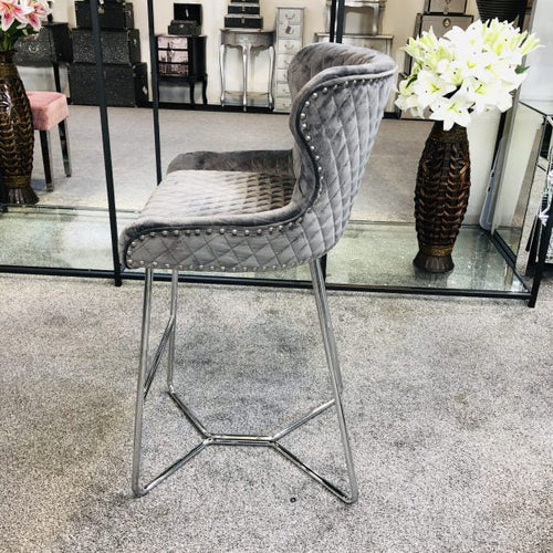 Plush-BS-38 Grey Bar Stool