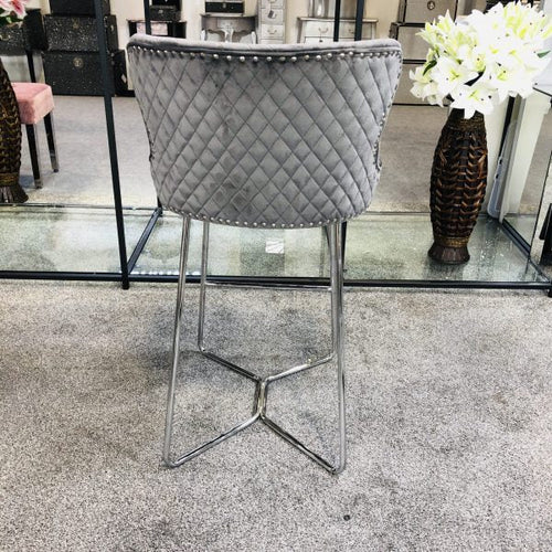 Plush-BS-38 Grey Bar Stool