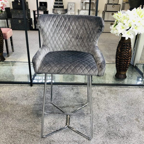 Plush-BS-38 Grey Bar Stool