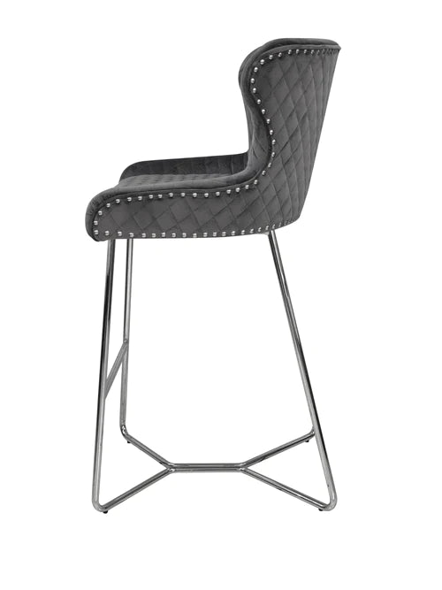 Plush-BS-38 Grey Bar Stool