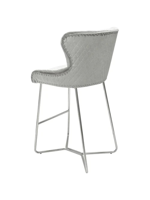 Plush-BS-38 Silver HQ Bar Stool