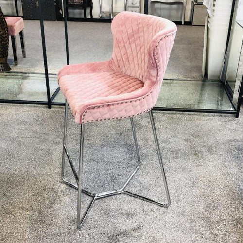 Plush-BS-38 Pink Bar Stool