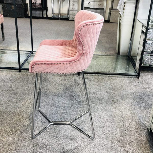 Plush-BS-38 Pink Bar Stool