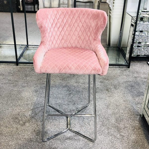 Plush-BS-38 Pink Bar Stool