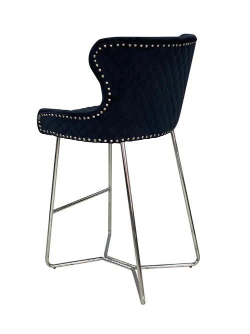 Plush-BS-38 Black Bar Stool