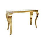 Load image into Gallery viewer, Plush-CNT-02 Gold Console Table with Glass Top
