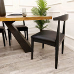 Load image into Gallery viewer, Plush-DC-19 Wooden Wishbone Chair with Matt Black Seat
