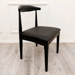 Load image into Gallery viewer, Plush-DC-19 Wooden Wishbone Chair with Matt Black Seat
