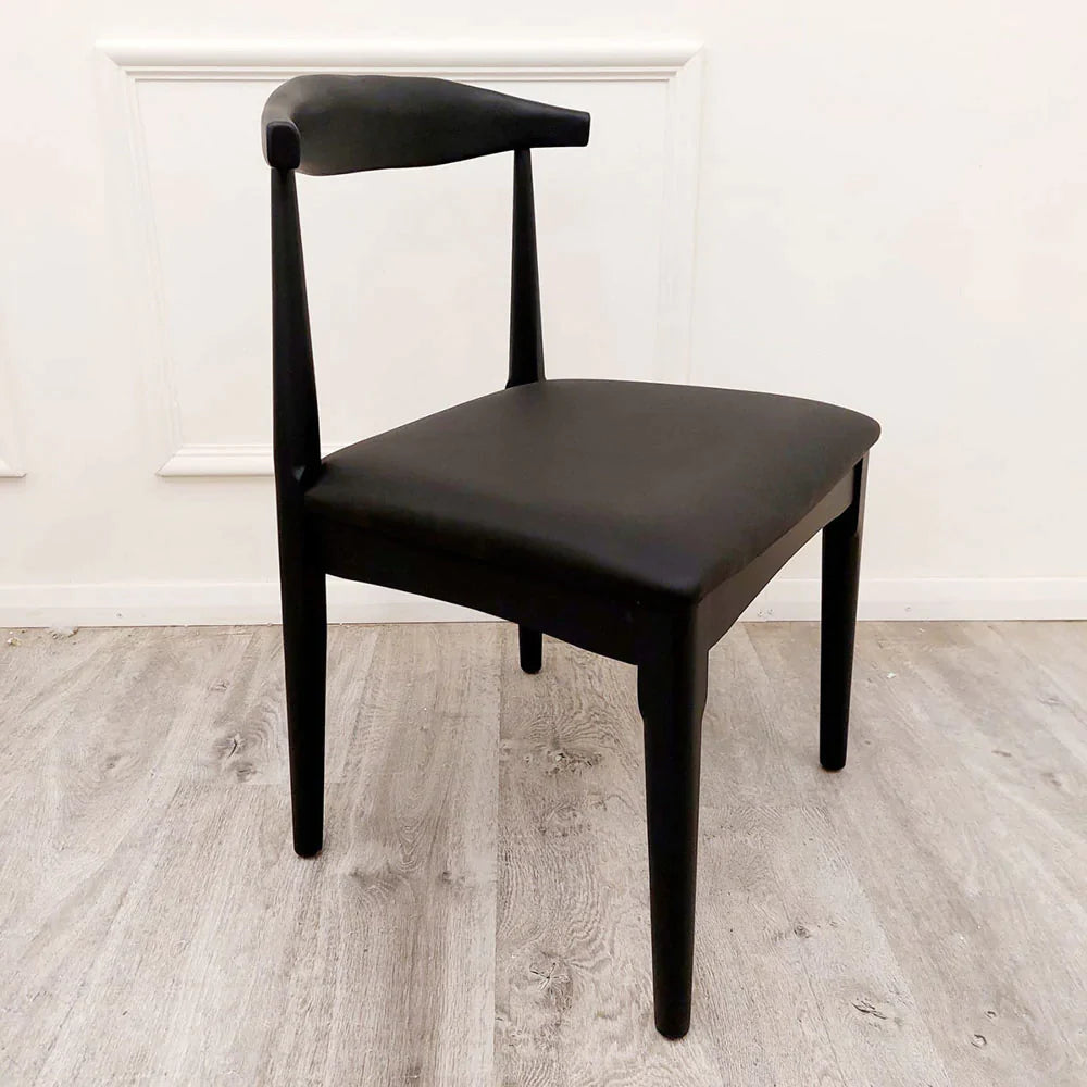 Plush-DC-19 Wooden Wishbone Chair with Matt Black Seat