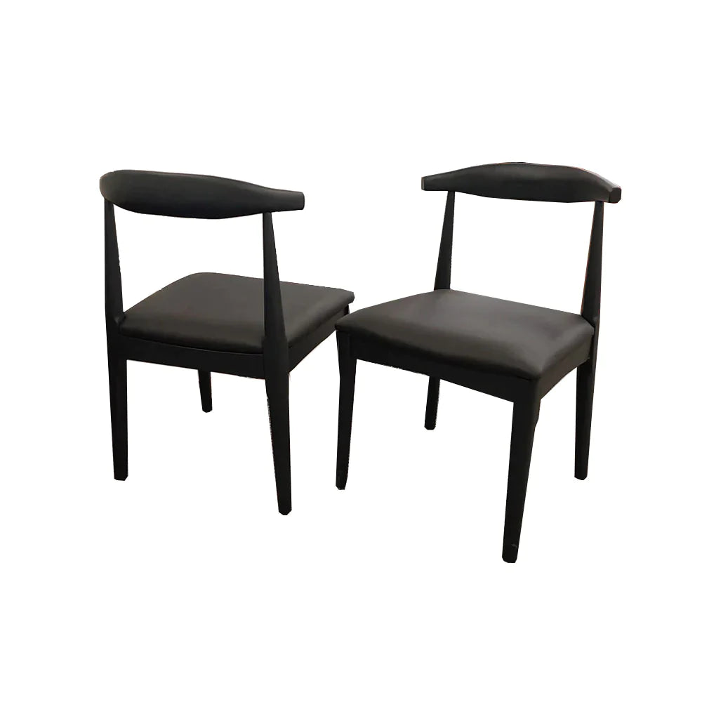 Plush-DC-19 Wooden Wishbone Chair with Matt Black Seat