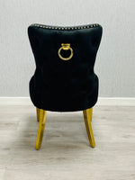 Load image into Gallery viewer, Plush-DC-19 Black Ring Knocker Chair
