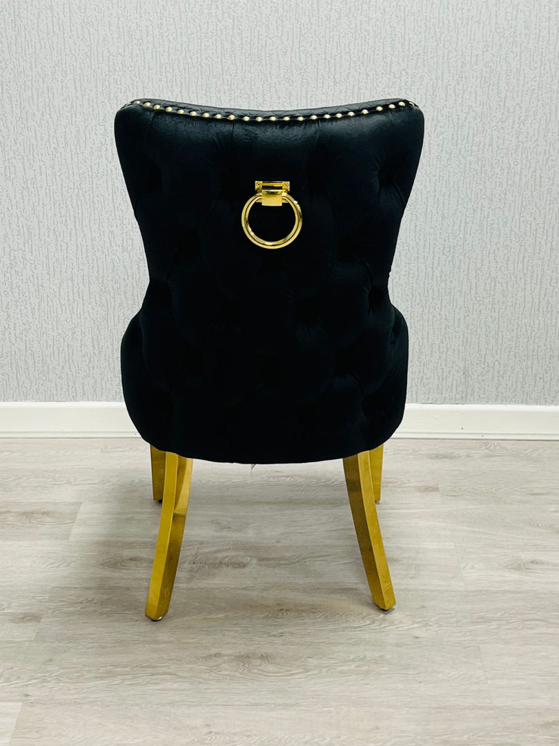 Plush-DC-19 Black Ring Knocker Chair