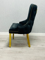 Load image into Gallery viewer, Plush-DC-19 Black Ring Knocker Chair
