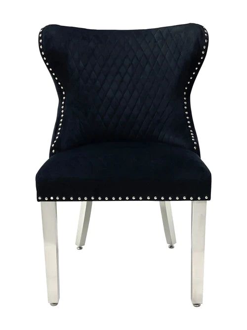 Plush-DC-27 Black Velvet Dining Chair