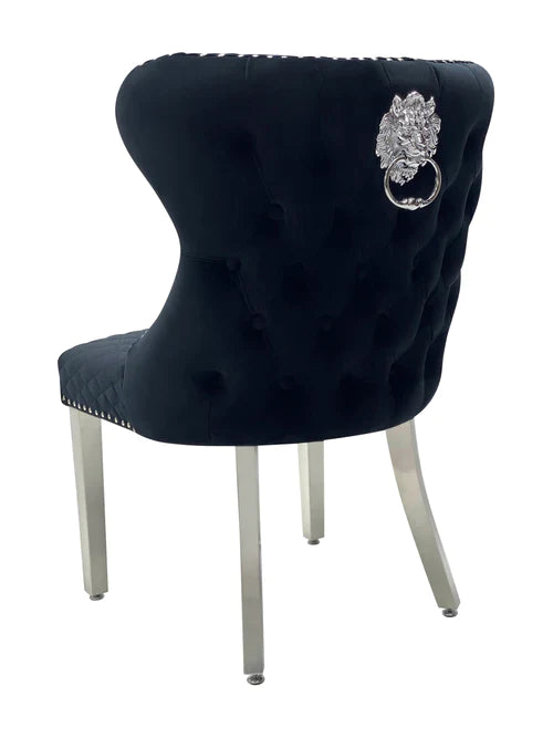 Plush-DC-27 Black Velvet Dining Chair