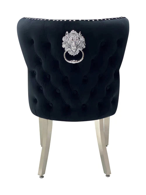 Plush-DC-27 Black Velvet Dining Chair