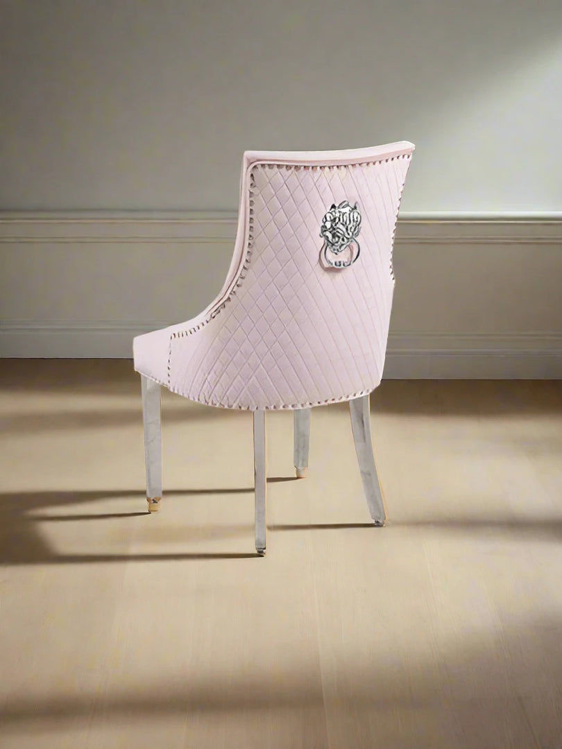 Plush-DC-24 Pink Velvet Dining Chair