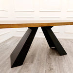 Load image into Gallery viewer, Plush-DT-20 1.8 Dining Table Solid wood top with Matt Black Metal Legs
